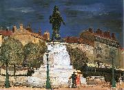 Zygmunt Waliszewski Statue of general Championnet in Valence oil on canvas